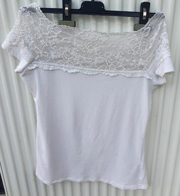 Witte blouse met kant van H&M maat S beschikbaar voor biedingen