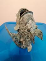 Bronzen vis met open mond 16 H 14 br Doe een bod, Collections, Collections Animaux, Comme neuf, Enlèvement