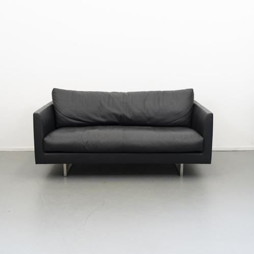 Montis Axel 2,5 zits (159 cm) zwart leder, Maison & Meubles, Canapés | Repose-pieds & Poufs