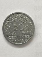50 centimes 1942, Postzegels en Munten, Frankrijk, Ophalen of Verzenden, Losse munt