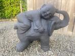 Bouddha couché sur un éléphant, Enlèvement, Neuf, Béton, Animal