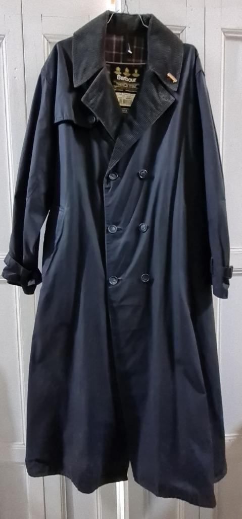 Vintage Barbour double breast waxed coat tartan gevoerd, Kleding | Heren, Jassen | Winter, Gedragen, Maat 52/54 (L), Blauw, Ophalen of Verzenden
