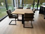 Eiken eettafel + stoelen, Huis en Inrichting, Ophalen, Gebruikt, Vier personen, Eikenhout