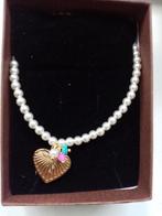 nieuw collier perles ketting hart , 45cm , kleurvast, Handtassen en Accessoires, Kettingen, Wit, Nieuw, Ophalen of Verzenden, Met edelsteen