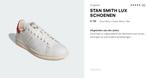 Adidas originals " Stan Smith LUX " 40 2/3 ECHT LEDER !!!, Sneakers, Gedragen, Wit, Ophalen