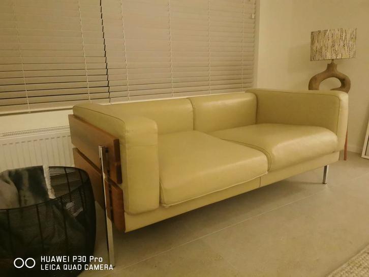 Mid century modern design leren 3-zit - Robin Day, Huis en Inrichting, Zetels | Zetels, Hout, Ophalen