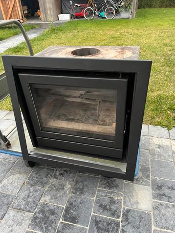 Inbouw hout cassette Saey, Maison & Meubles, Cheminées, Enlèvement, Utilisé, Encastré, Cheminée au bois