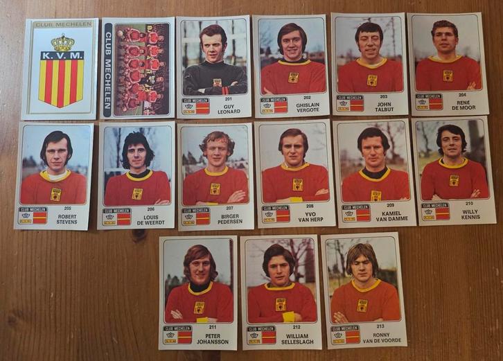 Panini Football 73-74 Compleet Team KV Mechelen ongebruikt!, Hobby en Vrije tijd, Stickers en Plaatjes, Zo goed als nieuw, Meerdere stickers