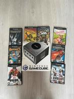 Nintendo spelkubus zilver in doos met 8 spellen, Ophalen, Met games, Met 2 controllers, Zo goed als nieuw