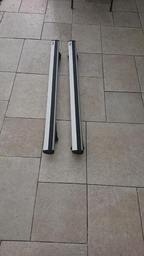 Thule WingBar 118 cm (2x) + Thule Clamp Raised Rails (x4), Auto diversen, Bagagerekken, Zo goed als nieuw, Ophalen