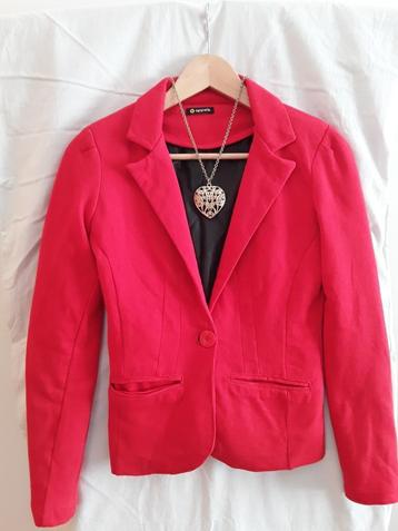 Rode blazer xs Appels, Kleding | Dames, Jasjes, Kostuums en Pakken, Ophalen, Zo goed als nieuw, Jasje, Maat 34 (XS) of kleiner