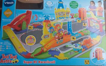 Toet toet auto's VTech Super RC Racecircuit, Kinderen en Baby's, Speelgoed | Vtech, Ophalen, Zo goed als nieuw