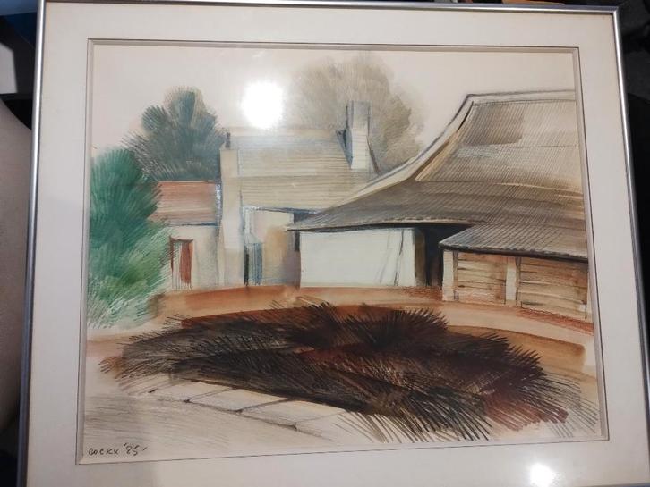 Aquarel Marcel Cockx, Antiek en Kunst, Kunst | Schilderijen | Klassiek, Ophalen