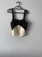 ZARA beige zwarte crop top XS, Kleding | Dames, Topjes, Overige kleuren, Zara, Ophalen of Verzenden, Zo goed als nieuw