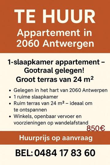 een slaapkamer appartement in 2060 Antwerpen, Immo