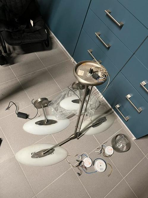 Steinhauer Rvs plafondlamp en 2 wandlampen, Huis en Inrichting, Lampen | Overige, Gebruikt, Ophalen