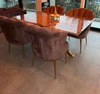 Complete woonkamer set Marmer bruin/goud, Ophalen, Zo goed als nieuw