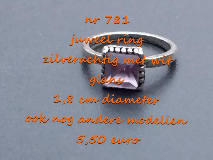 781. Juweel : ring , NIEUW ,   verzending inbegrepen, Handtassen en Accessoires, Ringen, Nieuw, Dame of Heer, 17 tot 18, Wit, Overige materialen