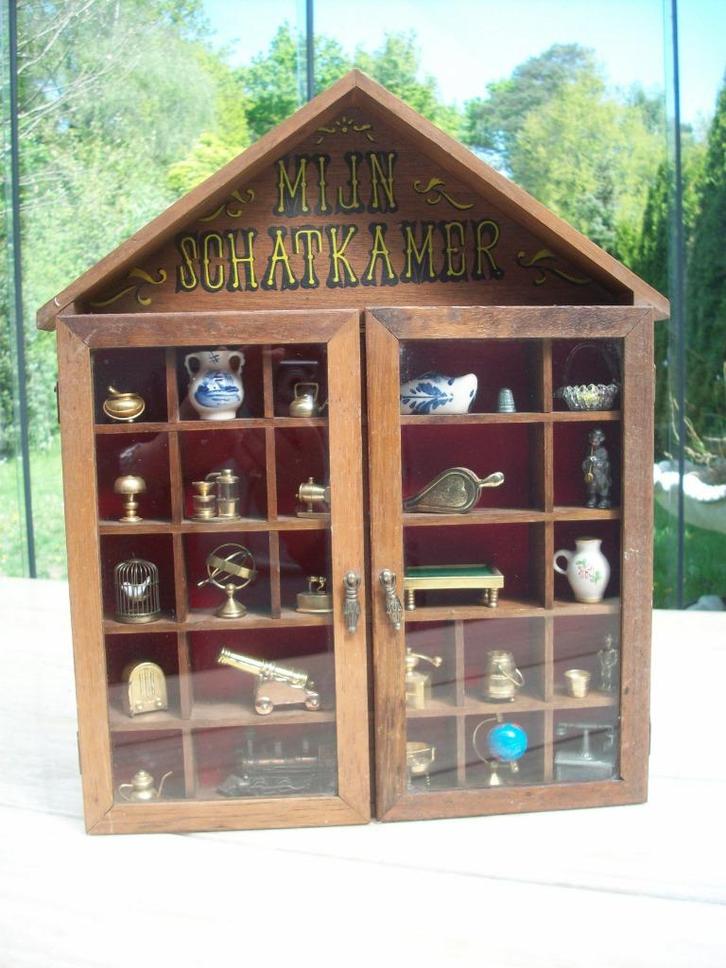 mijn schatkamer mooi oud kasje met koper/bronze en porselein, Antiek en Kunst, Antiek | Brons en Koper, Koper, Ophalen of Verzenden