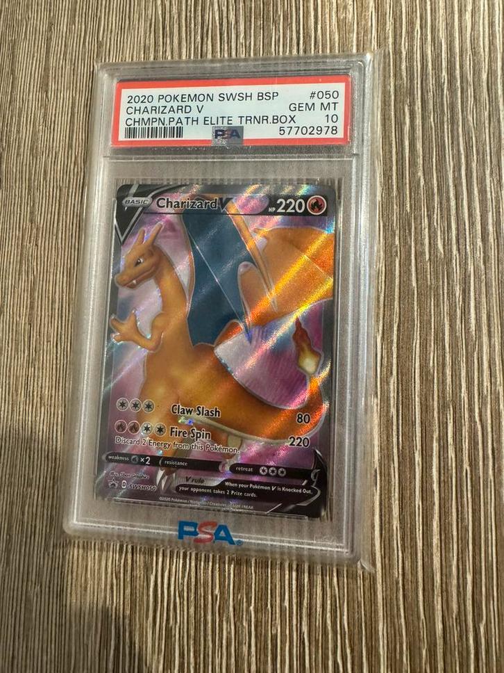 Charizard SWSH BSP V #050 PSA10 Pokemon Kaart, Hobby en Vrije tijd, Verzamelkaartspellen | Pokémon, Nieuw, Losse kaart, Ophalen