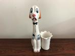 Retro hondje met potje vaas pennenhouder 22 cm h, Antiek en Kunst, Ophalen of Verzenden