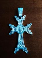 Groot, mooi dubbelzijdig zilveren kruis, Verzenden, Nieuw, Kruis of Symbool, Zilver