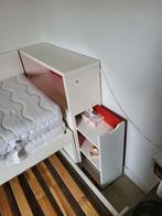 eenpersoonsbed met uitschuifbaar onderbed, Huis en Inrichting, Slaapkamer | Bedden, 90 cm, Gebruikt, Eenpersoons, Wit