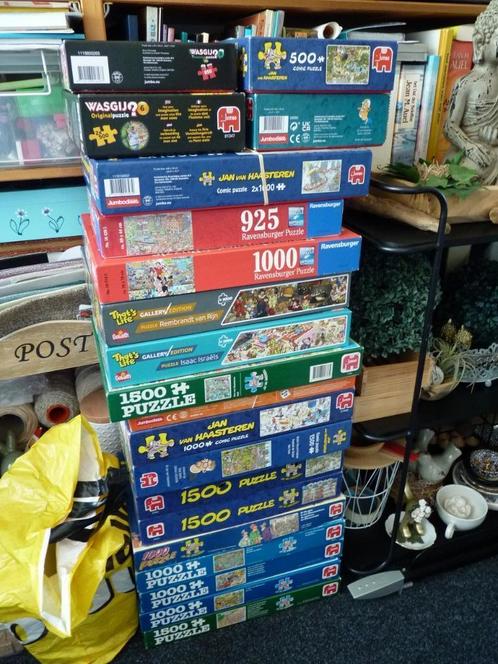 17 van Haasteren puzzels van 500, 1000 en 1500 stuks, Hobby en Vrije tijd, Denksport en Puzzels, Zo goed als nieuw, Legpuzzel