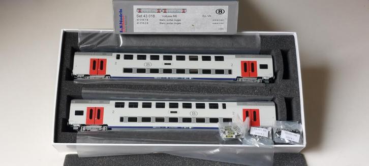 SNCB/NMBS LS MODELSET 2 AUTO'S M6 HO DC 43018, Hobby en Vrije tijd, Modeltreinen | H0, Zo goed als nieuw, Treinset, Gelijkstroom