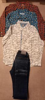 3 hemdjes + skinny jeans maat 122, Kinderen en Baby's, Kinderkleding | Maat 122, Ophalen of Verzenden, Gebruikt, Jongen