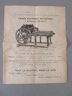 brochure reclame Désiré Mathot Liège Machine Rotative, Verzenden, Zo goed als nieuw, Overige typen