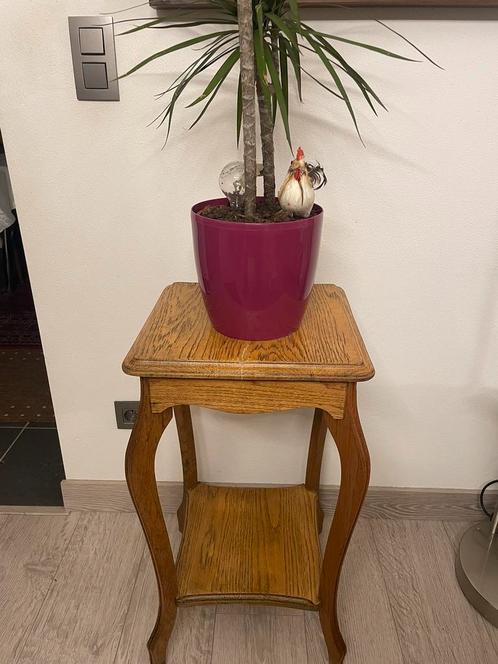 VIERKANTE EIKEN PLANTEN STAANDER IN GOEDE STAAT, Huis en Inrichting, Tafels | Sidetables, Zo goed als nieuw, Ophalen of Verzenden