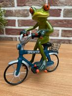 Beeldje kikker OP FIETS, Verzamelen, Ophalen of Verzenden, Zo goed als nieuw, Dier