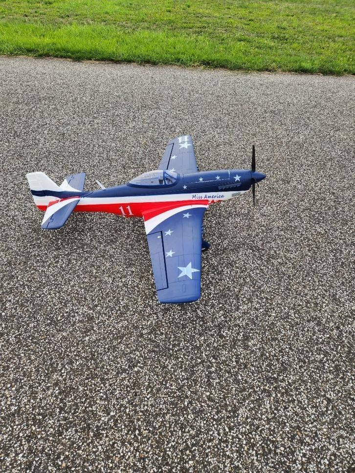 Mustang P51 Miss America 1200mm, Hobby en Vrije tijd, Modelbouw | Radiografisch | Vliegtuigen, Nieuw, Elektro, RTF (Ready to Fly)