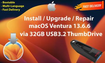 Installez macOS Ventura 13.6.6 via une Clé USB3.2 32 Go OSX