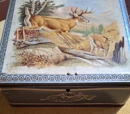Originele vintage koektrommel van Van Melle, Verzamelen, Blikken, Gebruikt, Koek(jes), Overige merken, Verzenden