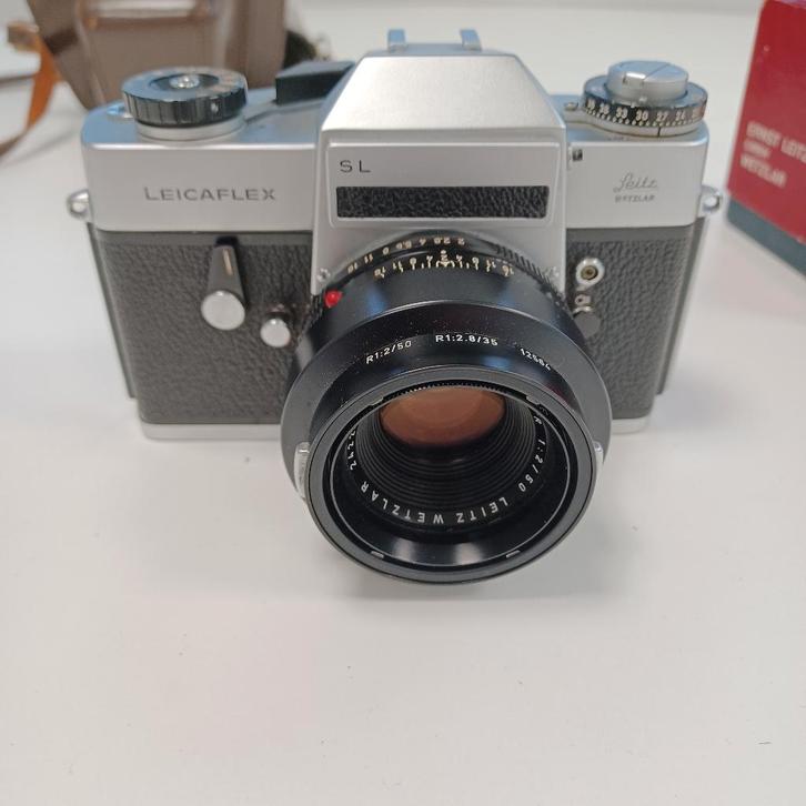 Kit d'objectifs vintage Leicaflex SL — 50 et 35 mm, TV, Hi-fi & Vidéo, Appareils photo analogiques, Utilisé, Leica, Enlèvement ou Envoi