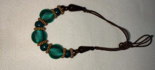 Handgemaakte Boheemse Halsketting met Groene, Handtassen en Accessoires, Overige Accessoires, Nieuw, Verzenden