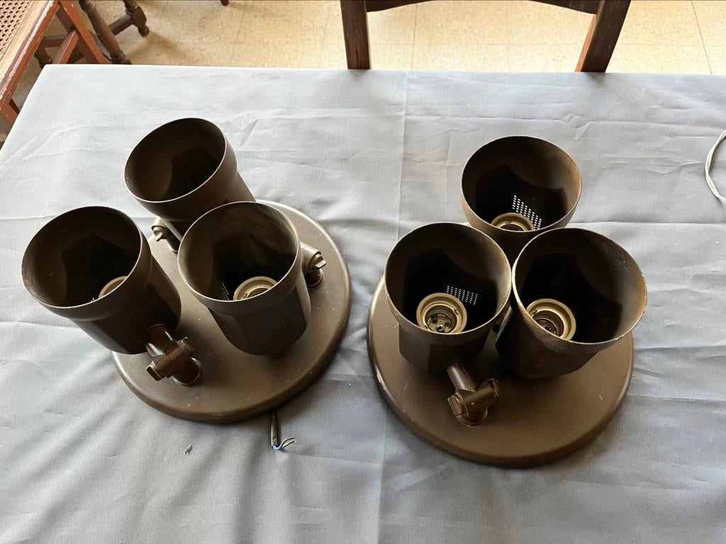 Plafondlampen bruin vintage, Antiquités & Art, Antiquités | Éclairage, Enlèvement