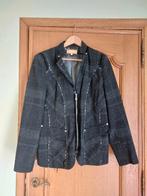 Veste noire/ grise doublée 'BIBA' taille 40/42, Kleding | Dames, Maat 38/40 (M), Kostuum of Pak, Zwart, Ophalen of Verzenden