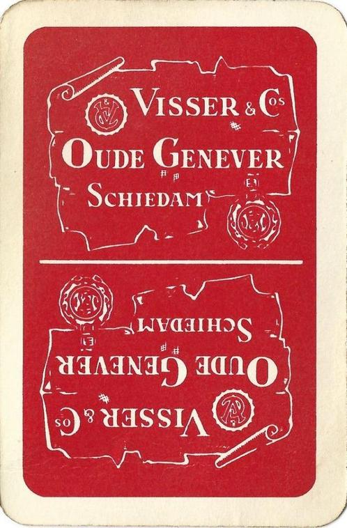 Joker met VISSER Jenever / Distilleerderij reclame, Verzamelen, Speelkaarten, Jokers en Kwartetten, Gebruikt, Joker(s), Ophalen of Verzenden