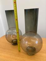 2 nouveaux vases - H&M Home - verre fumé, Moins de 50 cm, Enlèvement ou Envoi, Neuf, Verre
