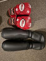 Bokshandschoenen+ scheenbeschermers, Sports & Fitness, Sports de combat & Self-défense, Enlèvement, Comme neuf, Protection pour arts martiaux