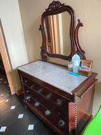 Antieke lavabo kast met spiegel & marmer (ca. 1900), Ophalen
