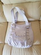 Witte handtas met ritsen, licht beschadigd, H30, B28cm, Handtassen en Accessoires, Tassen | Damestassen, Ophalen, Zo goed als nieuw