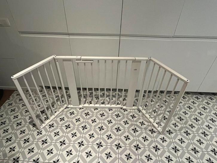 Barrière Geuther double escalier, Kinderen en Baby's, Traphekjes, Gebruikt, Klemhekje, Hout, minder dan 100 cm, Ophalen