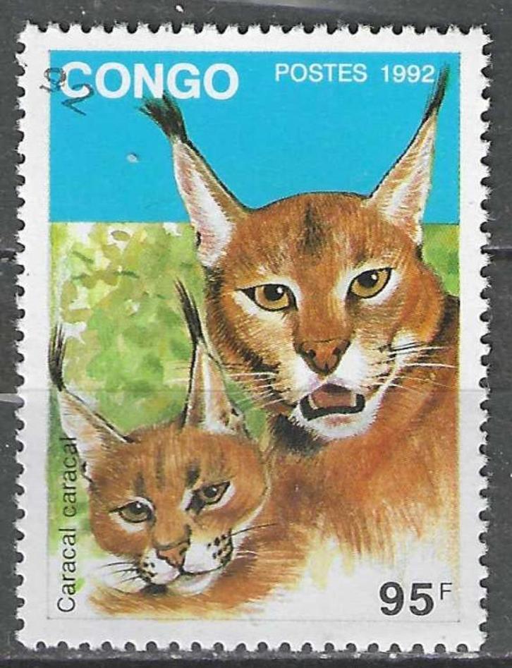 Congo Brazzaville 1992 - Yvert 962P - Wilde katachtigen (ST), Postzegels en Munten, Postzegels | Afrika, Verzenden