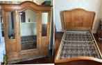 Garde robe et lit, Huis en Inrichting, Slaapkamer | Complete slaapkamers, Ophalen, Gebruikt, Tweepersoons, Art nouveau tardif / rustique flamand début 20eme siècle