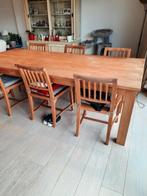 tafel en stoelen moet weg wegens verhuis, Ophalen, Teakhout, 200 cm of meer, 50 tot 100 cm