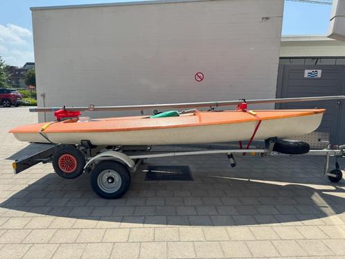 Roga Estel Zeilboot (Spaanse Laser) met trailer, Watersport en Boten, Open zeilboten, Gebruikt, Laser, 3 tot 6 meter, Polyester